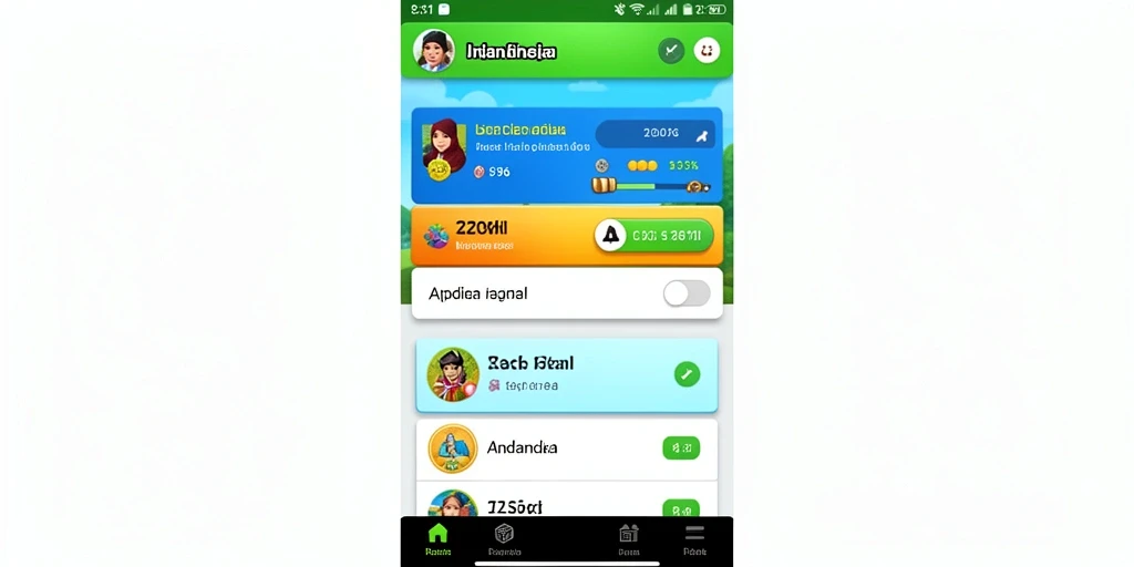 Tampilan utama permainan yang menarik dengan antarmuka yang user-friendly.